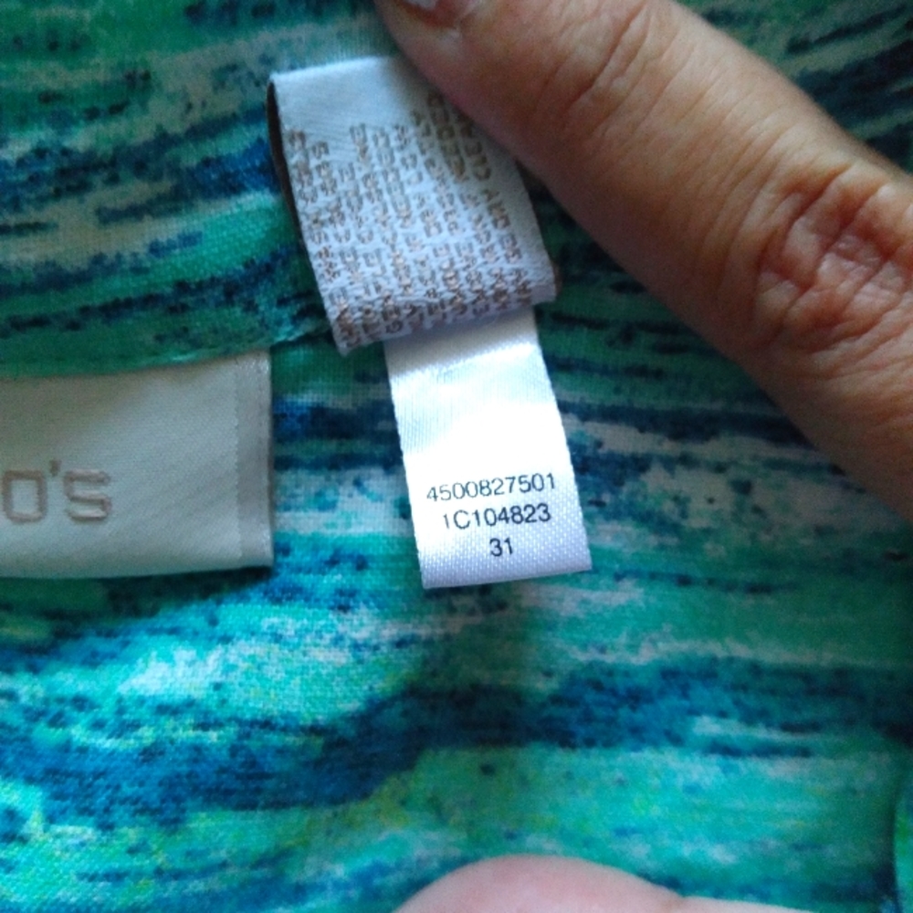Chico's Open Front Linen Multicolor blazer, size Chico's 4 (standard size XL/20) - Picture 7 of 8